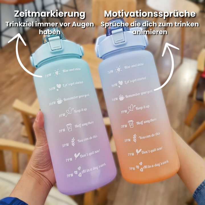 Motivierende Trinkflasche im 3er Set